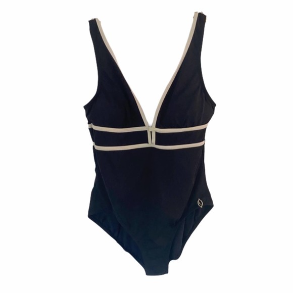 Jantzen Other - Jantzen V-neck Plunge Swimsuit Black/White